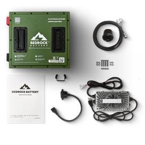 Bedrock Battery 48V 105Ah Compact Lithium Conversion Kit Inclusion with Round Charge Meter - Club Car Precedent / Onward / Tempo