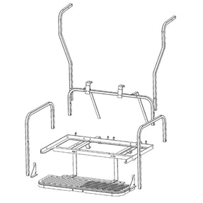 GTW MACH3 Steel Rear Seat Frame Only for Club Car DS 2000.5+