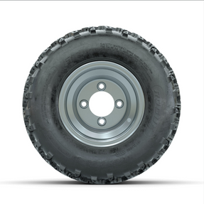 GTW Steel Silver Centered 8 in Wheels with 18x9.50-8 Rogue All Terrain Tires Full Set