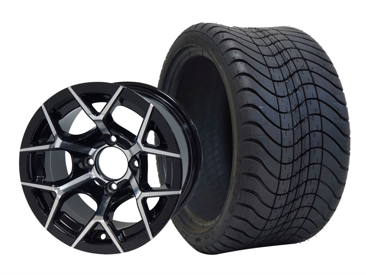 SGC 12" Rally Machined/Black Wheel and 215/35-12 Low Profile Tire Combo
