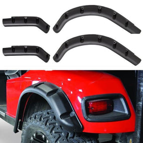 GTW Fender Flares for Yamaha Drive G29 (new style)(set of 4) – flare set with installed view on red golf cart