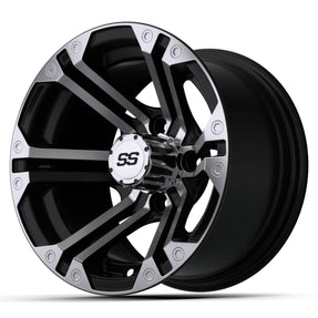 GTW Specter 12x7 Machined Black Wheel – wheel, angled view