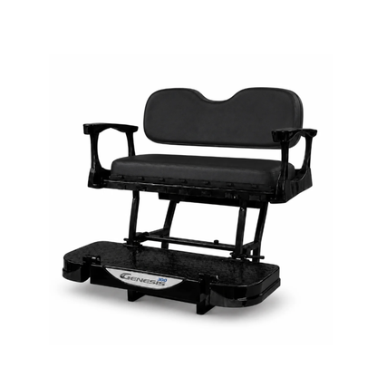 MadJax Genesis 300 Aluminum Rear Seat Kit for Yamaha Drive (G29) & Drive2 (2017+) – black cushions, angled view