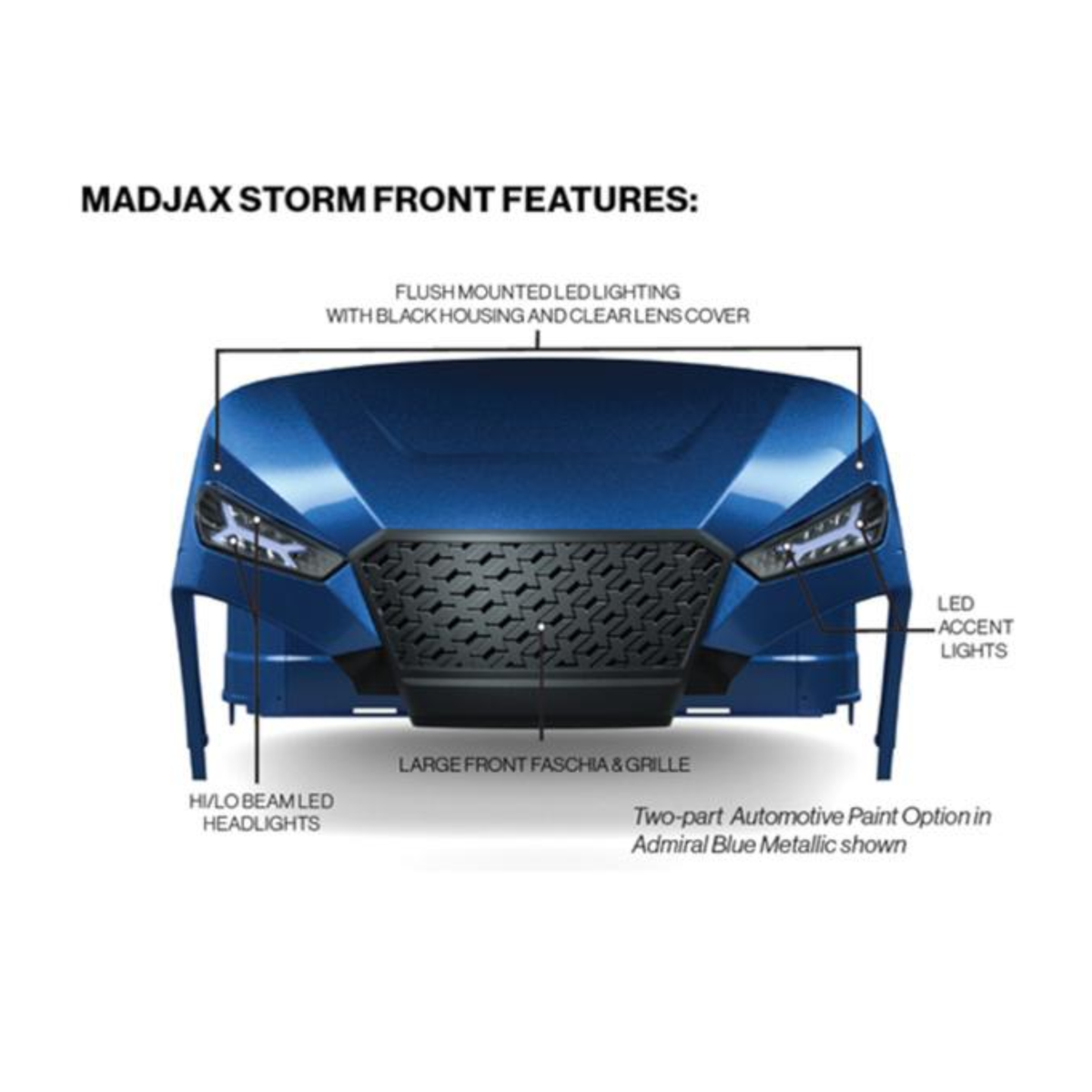 MadJax® Storm Body Kit for E-Z-GO TXT (1994–Current) – Black Metallic