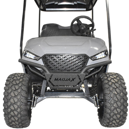 EZGO TXT MadJax Storm Brush Guard - Black – brush guard installed on golf cart