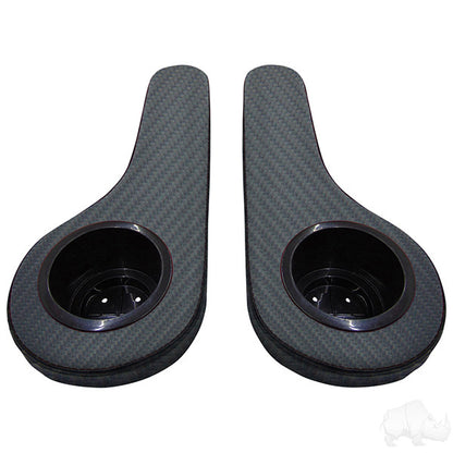 RHOX Arm Rest with Cup Holder Set - Black and Gray Carbon Fiber – product view