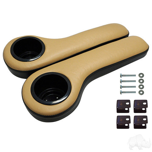 RHOX Arm Rest with Cup Holder Set - Black and Tan – product view