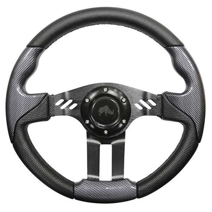 Rhox Aviator 5 Steering Wheel with Black - Satin Black (E-Z-Go / Club Car DS Pre-1984) / Carbon Fiber Grip – product view