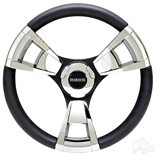 Fontana Chrome Steering Wheel - Club Car Tempo / Onward / Precedent Hub / Chrome – product view
