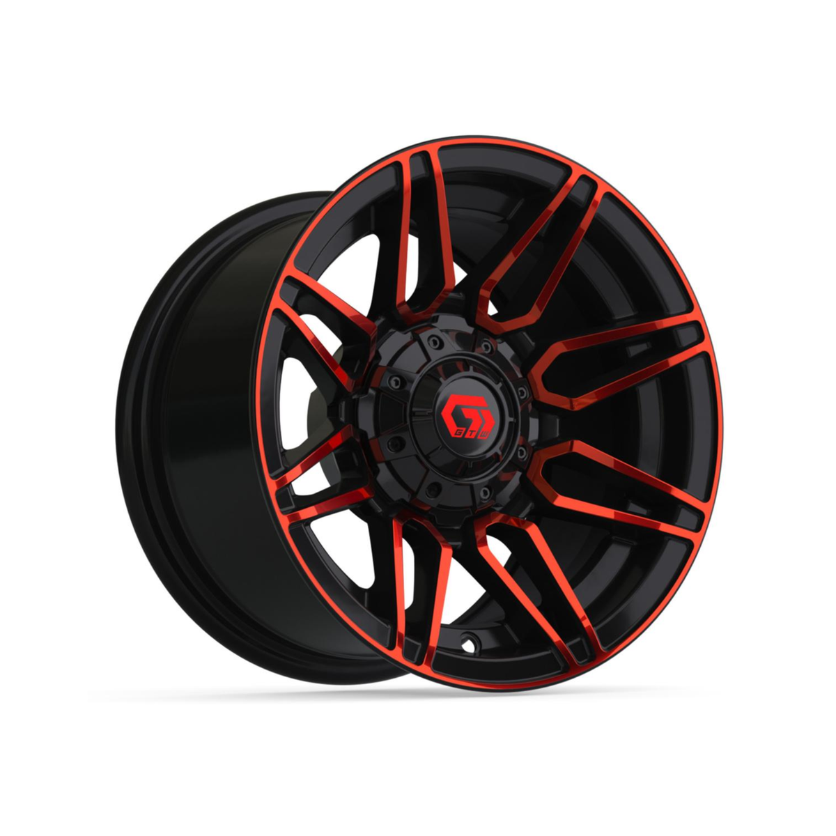 12” GTW Stealth Gloss Black with Red Face Wheel