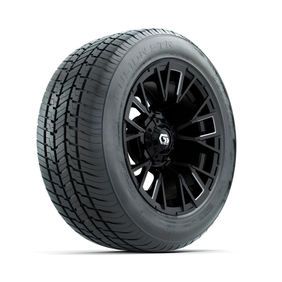 GTW® Vandal 14” Matte Black/Machined Wheels with 225/50-R14 Fusion STR DOT Tires – Full Set