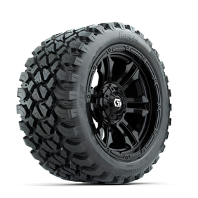 GTW Shogun Gloss Black 14" Wheels with 23x10-R14 Nomad All-Terrain Tires (Set of 4)