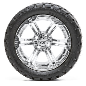 14" GTW Specter Chrome Wheels with 22" Timberwolf Mud Tires - Set of 4