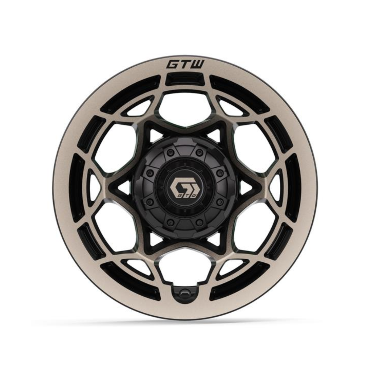 12″ GTW® Nexus Gloss Black with Satin Bronze Face Wheel