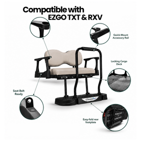 MadJax Genesis 250 Steel Rear Flip Seat Kits with Deluxe / Standard Cushions for EZGO TXT & RXV