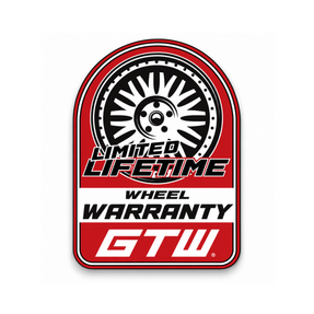 10x8 White Steel Wheel (3:5 Offset) – GTW lifetime wheel warranty badge
