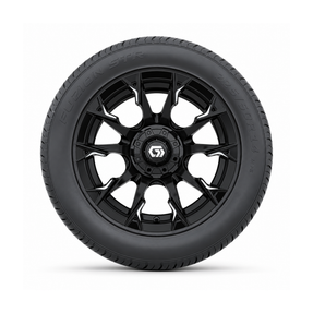 GTW® Diablo 14” Gloss Black/Machined Wheels with 225/50-R14 Fusion STR Tires – Full Set