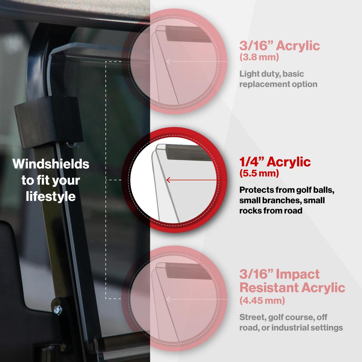 RedDot Denago Rover XL Clear Vented Folding Windshield