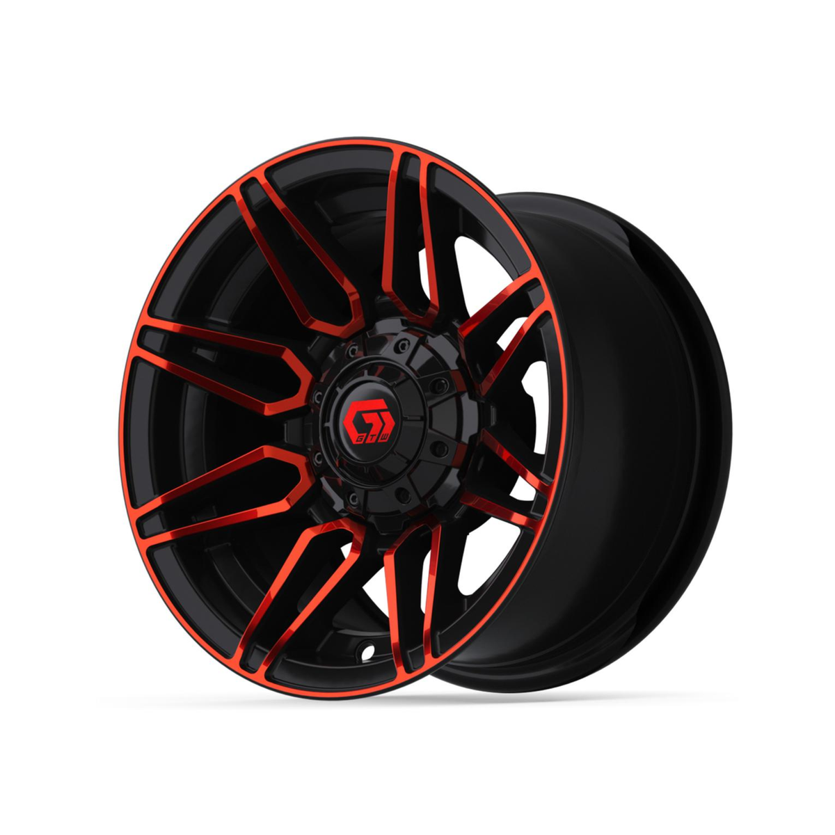 12” GTW Stealth Gloss Black with Red Face Wheel