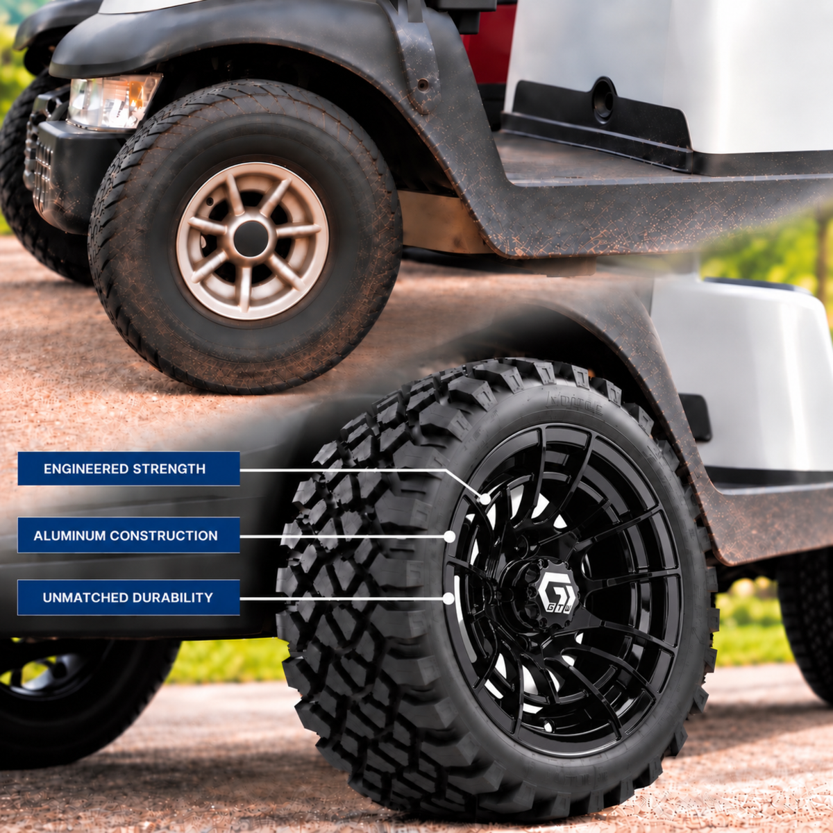 12” GTW Godfather Black Wheel – wheel close-up