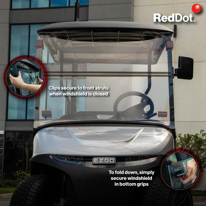 RedDot EZGO RXV Tinted Folding Impact Modified Windshield (Years 2024-Up)