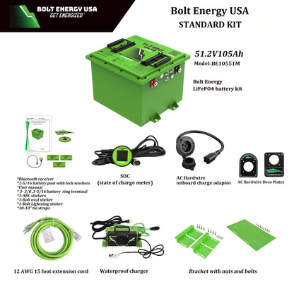 Bolt Energy 36V 105Ah Golf Cart Lithium Battery Bundle - Professional or Standard Kit