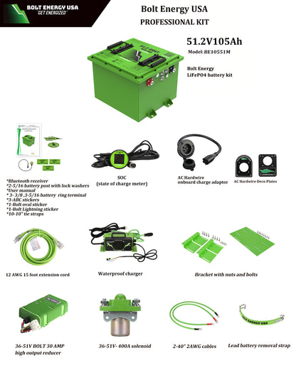 Bolt Energy 105AH 48 Volt MINI Golf Cart Lithium Battery - Set items
