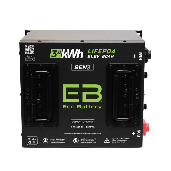 Eco 51V 60Ah Cube LiFePO4 Gen3 Individual Battery Heated