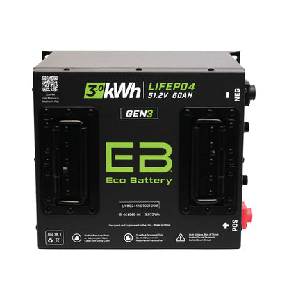 Eco 51V 60Ah Cube LiFePO4 Gen3 Individual Battery Heated