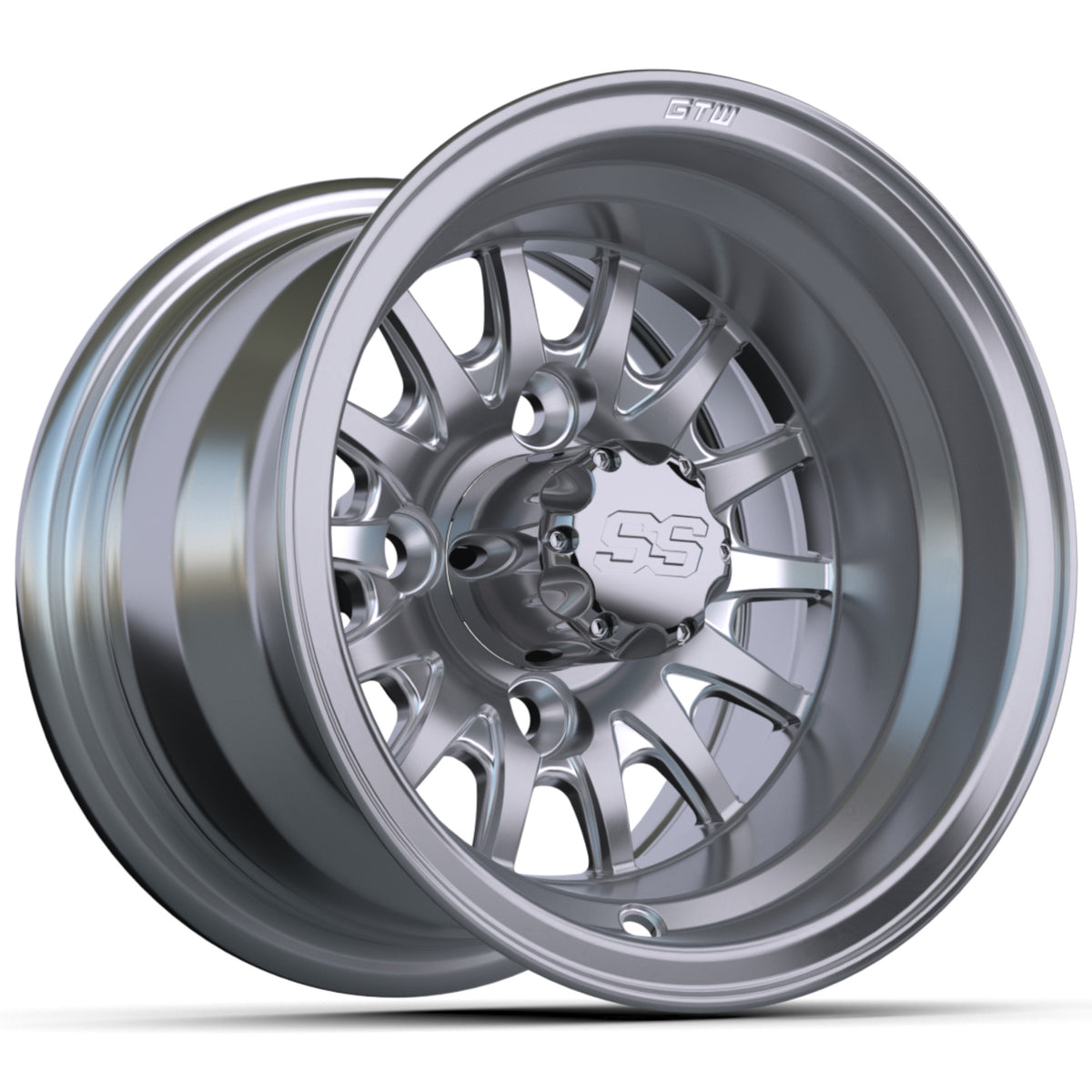 GTW Medusa 10x7 Machined Silver Wheel – wheel, angled view