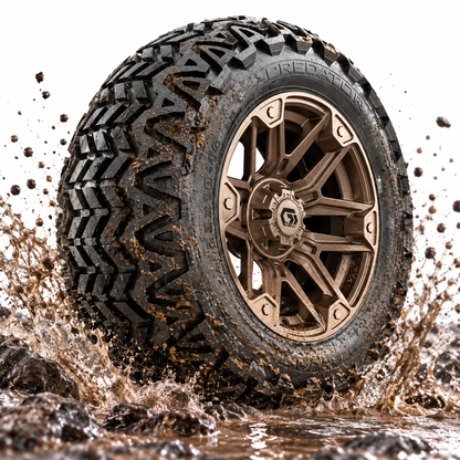 GTW® Graffiti Satin Bronze 14 in Wheels with 23x10-14 Predator All-Terrain Tires – Full Set