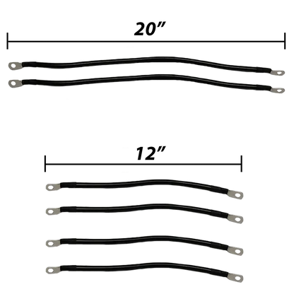 Allied 6 Gauge High Quality 6AWG Copper Battery Cable Set W/ Ring Terminals