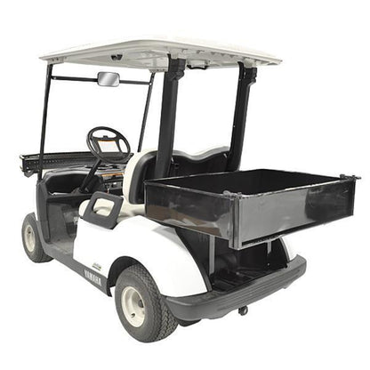 GTW/MJFX Cargo Box Brackets for Yamaha Drive2 – installed on white golf cart with cargo box