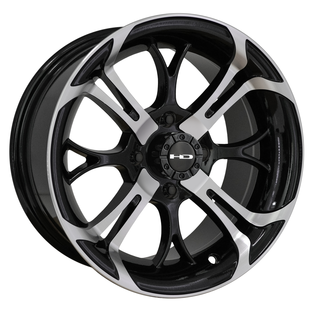 HPD 14" SPINOUT Machined Face Golf Cart Wheel