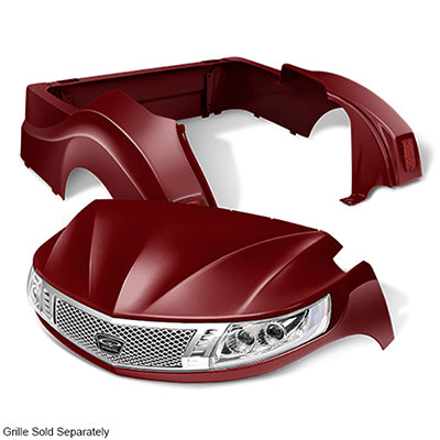 Yamaha Drive2 DoubleTake Phoenix Body Kit with Street Legal Light Kit - Burgundy – product view