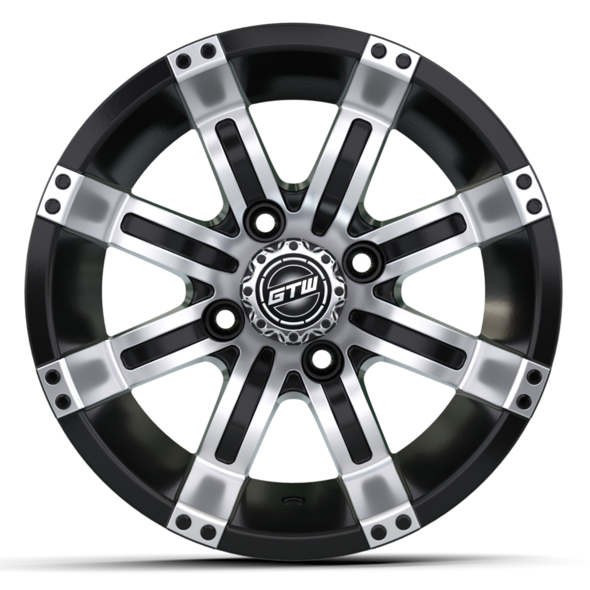 GTW Tempest 10x7 Machined Black Wheel – wheel, front view
