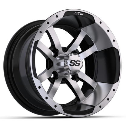 GTW Storm Trooper 12x7 Machined Black Wheel – wheel, side angle view