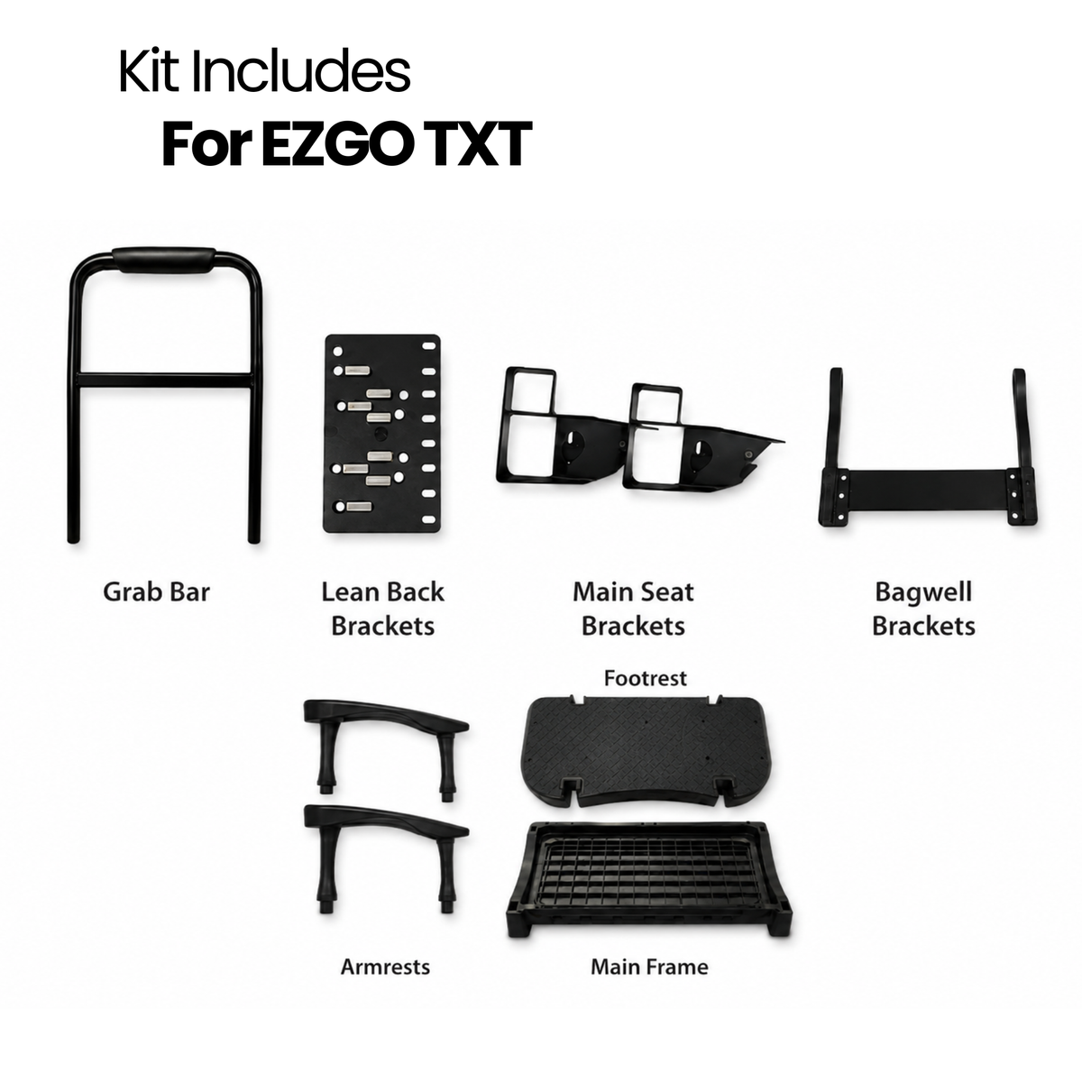 MadJax Genesis 300 Aluminum Rear Seat Kit for E-Z-GO TXT & RXV Standard / Deluxe Cushions