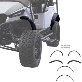Fender Flares Set, Ezgo Storm – installed on white cart with flare set shown