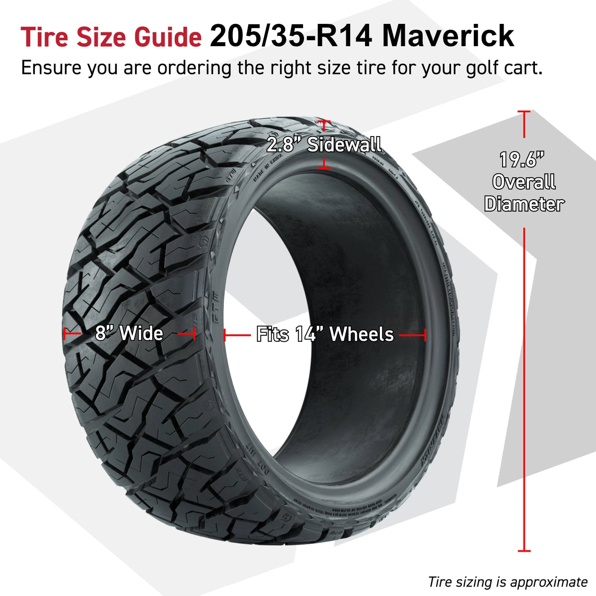 14" GTW Shogun Wheels Gloss Black and Maverick Low Profile & All Terrain Tires Combo Set of 4