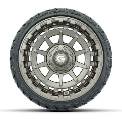 14" GTW Barricade Wheels Satin Bronze and Maverick Low Profile & All Terrain Tires Combo Set of 4