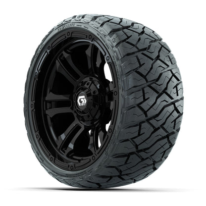 14" GTW Shogun Wheels Gloss Black and Maverick Low Profile & All Terrain Tires Combo Set of 4