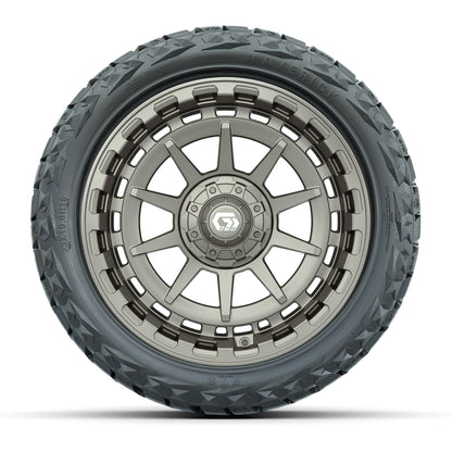 15" GTW Barricade Wheels Satin Bronze and Maverick 23x10.00-R15 All Terrain Tires Combo Set of 4
