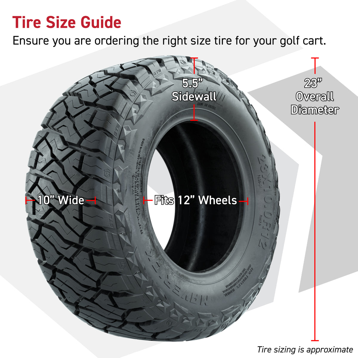 12" GTW Stealth Wheels Gloss Black and Maverick Low Profile & All Terrain Tires Combo Set of 4