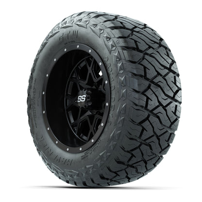 12" GTW Vortex Wheels Matte Black and Maverick Low Profile & All Terrain Tires Combo Set of 4