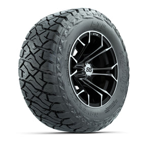 12" GTW Spyder Wheels Machined Black and Maverick Low Profile & All - 23x10.00-R12 Maverick All-Terrain Tires – product view