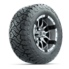 12" GTW Diesel Wheels Black/Machined and Maverick 23x10.00-R12 All Terrain Tires Combo Set of 4