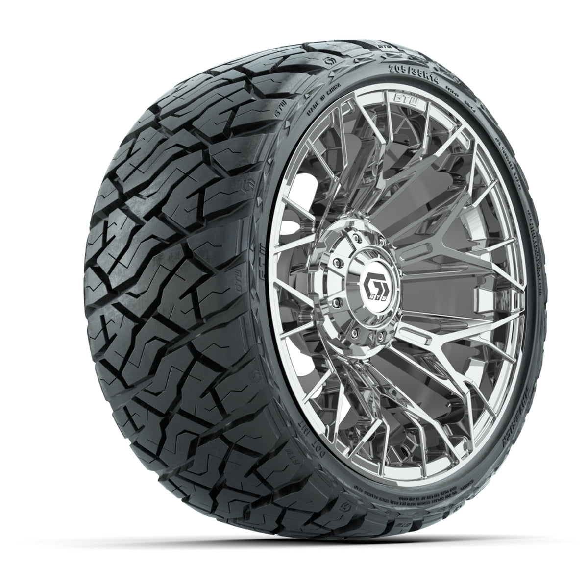 14" GTW Stellar Wheels Chrome and Maverick Low Profile & All Terrain Tires - 205/35-R14 Maverick Low-Profile – product view