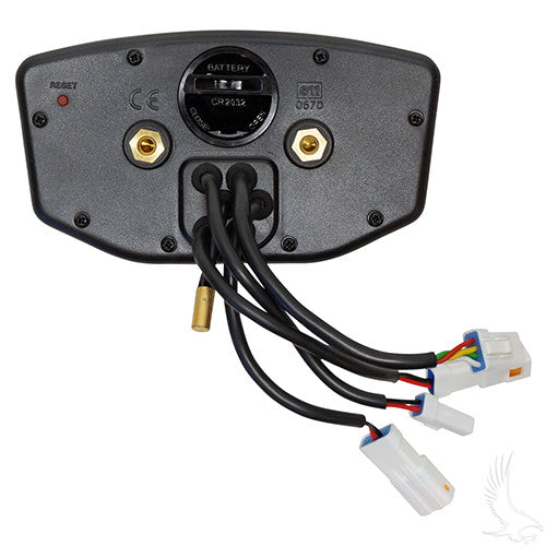 Speedometer, Multi Function, Universal, w/o Motor Temperature Sensor – speedometer, rear view with wiring