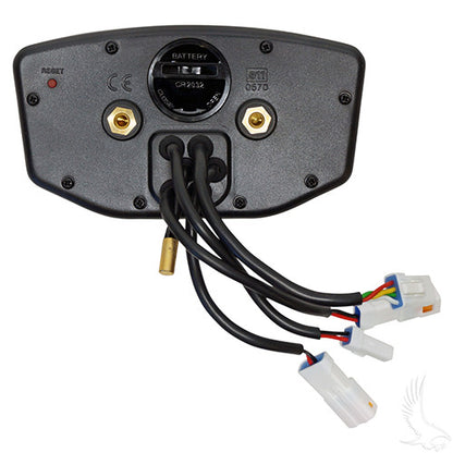 Speedometer, Multi Function, Universal, w/o Motor Temperature Sensor – speedometer, rear view with wiring